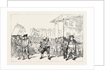 T. Rowlandson: The Westminster Deserter Drummed Out of the Regiment, Defeat of Sir Cecil Wray. Hustings, Covent Garden, Westminster Election, 1784 by Anonymous