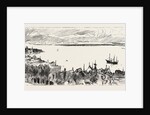 The Prince of Wales in Norway: View of Molde with the Osborne and Sunbeam at Anchor. by Anonymous
