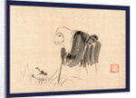 Tsuri Gitsune, Drawing Shows a Fox Disguised As a Nun Standing Before a Trap. by Anonymous