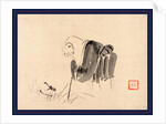 Tsuri Gitsune, Drawing Shows a Fox Disguised As a Nun Standing Before a Trap. by Anonymous