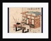 Shodana to Fuzukue to Ume, Plum Branches Beside Bookshelves and Desk by Anonymous