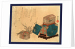 Ume Ni Kago No Uguisu, Caged Bush Warbler and Plum by Anonymous