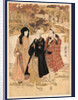 San Yakusha Kaian-Ji No Momijigari, Three Actors Gathering Maple Leaves at Kaian Temple by Anonymous