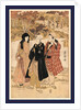 San Yakusha Kaian-Ji No Momijigari, Three Actors Gathering Maple Leaves at Kaian Temple by Anonymous