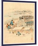Drawing Shows a Few Men Confronting by the 47 Ronin on the Ryogoku Bridge Over the Sumida River During the Night on Their Return after Attacking Kira Yoshinaka's Home and Beheading Him by Anonymous