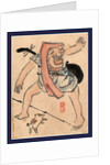 Caricature of Musician or Actor Dancing with a Cat at His Feet by Anonymous