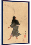 Warrior or Actor with Long Hair and Bracelets Around Wrist and Ankles Full-Length Seen from behind, Holding a Sword by Anonymous