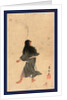 Warrior or Actor with Long Hair and Bracelets Around Wrist and Ankles Full-Length Seen from behind, Holding a Sword by Anonymous
