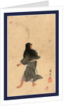 Warrior or Actor with Long Hair and Bracelets Around Wrist and Ankles Full-Length Seen from behind, Holding a Sword by Anonymous