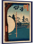 Archers Shooting at a Target in the Foreground, with Riders on Horseback, and a Distant View of Mount Fuji by Anonymous
