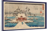 Inokashira no ike benzaiten no yashiro, Snow scene of Benzaiten Shrine in Inokashira pond by Ando Hiroshige