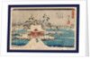 Inokashira no ike benzaiten no yashiro, Snow scene of Benzaiten Shrine in Inokashira pond by Ando Hiroshige