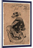 View from behind of a Courtesan Seated Beneath a Branch of Cherry Blossoms by Anonymous