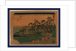 Porters Carrying Goods and Palanquins Near the Otsuka Station of the Tokaido Road by Anonymous