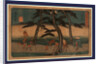 Travelers with Paper Lanterns, Walking at Night Through a Small Grove of Pine Trees Near the Akasaka Station on the Tokaido Road by Anonymous