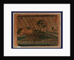 Travelers Crossing a Bridge During a Heavy Rain Storm at the Ejiri Station on the Tokaido Road by Anonymous