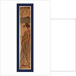 Full-Length Portrait of a Woman Holding a Parasol, Standing Beneath a Willow Tree. by Anonymous