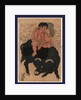 Kintaro, a Young Boy with Legendary Strength, Transformed As Sanro, Playing a Flute While Sitting on the Back of a Bull by Anonymous