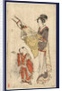 Woman Holding Bow and Arrows Draped in a Cloth, Standing Before a Young Boy. by Anonymous