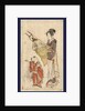Woman Holding Bow and Arrows Draped in a Cloth, Standing Before a Young Boy. by Anonymous