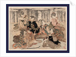 Seven Women Portraying the Seven Sages of the Bamboo Grove, Sitting Together with Musical Instruments (Shamisen, Koto, and Recorder), Tobacco Pipes, and a Scroll by Anonymous