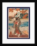 Momiji to onna, A woman beneath maple leaves by Utagawa Toyokuni