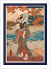 Momiji to onna, A woman beneath maple leaves by Utagawa Toyokuni