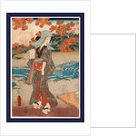 Momiji to onna, A woman beneath maple leaves by Utagawa Toyokuni