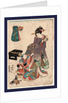 Woman with a Child Playing with a Marionette. by Anonymous