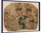 Design on a Fan with Several Figures, Male(?) and Female, Dancing. by Anonymous