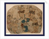 Design on a Fan with Several Figures, Male(?) and Female, Dancing. by Anonymous