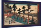 Exterior View of the Kanda Myojin Shrine with a Few Pilgrims by Anonymous