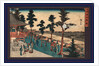 Exterior View of the Kanda Myojin Shrine with a Few Pilgrims by Anonymous