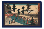 Exterior View of the Kanda Myojin Shrine with a Few Pilgrims by Anonymous