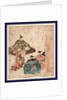 the Warrior Hojo, Yasutoki Sitting on a Raised Platform with Three Warriors Seated Before Him by Anonymous