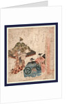 the Warrior Hojo, Yasutoki Sitting on a Raised Platform with Three Warriors Seated Before Him by Anonymous