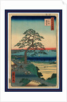 Travelers at Rest Stop on Bluff with Large Pine Tree Near the Harbor at Edo by Anonymous