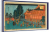 People, Including Many Women and Children, and Roosters at the Shiba Sinmei Shrine by Anonymous