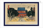 Worshippers on the Grounds in Front of the Kinryuzan Temple at Asakusa by Anonymous