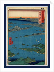 Mutsu, matsushima fukei, tomiyama chobo no horizu, View of Matsushima and distant view of Tomiyama Mountain by Ando Hiroshige