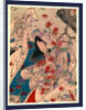 Person Wrapped in a Flowing Kimono Standing Beneath a Maple Tree at Sumiyoshi. by Anonymous