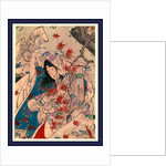 Person Wrapped in a Flowing Kimono Standing Beneath a Maple Tree at Sumiyoshi. by Anonymous