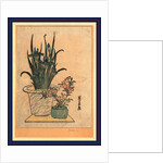 Two Flower Pots, One with Irises and the Other is the Pink Nadeshiko Flower by Anonymous