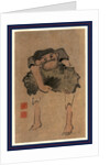 A Man Carrying a Large Object by Anonymous