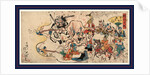 Procession of Various Figures Holding a Large Rosary Around a Large Octopus. by Anonymous