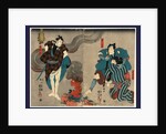 Oyone magoshichi taheiji, Actors in the roles of Oyone Magoshichi and Taheiji by Utagawa Kuniyoshi