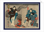 Oyone magoshichi taheiji, Actors in the roles of Oyone Magoshichi and Taheiji by Utagawa Kuniyoshi