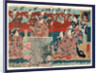 Tsurishinobu mebae no futsuzuka, Dance performance of Tsuri shinobu mebae no fusuzuka by Utagawa Kuniyoshi