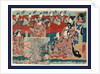 Tsurishinobu mebae no futsuzuka, Dance performance of Tsuri shinobu mebae no fusuzuka by Utagawa Kuniyoshi