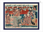 Tsurishinobu mebae no futsuzuka, Dance performance of Tsuri shinobu mebae no fusuzuka by Utagawa Kuniyoshi